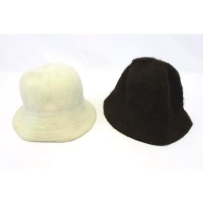 Lot of 2 Vintage NORDSTROM Bucket Hat 50% Rabbit Hair Made in France Brown Ivory  eb-57072048